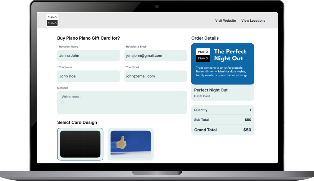 Giftcard Checkout on Laptop Banner