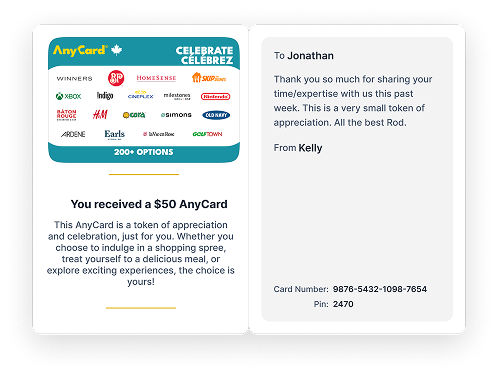 Digital eGift Card Instruction
